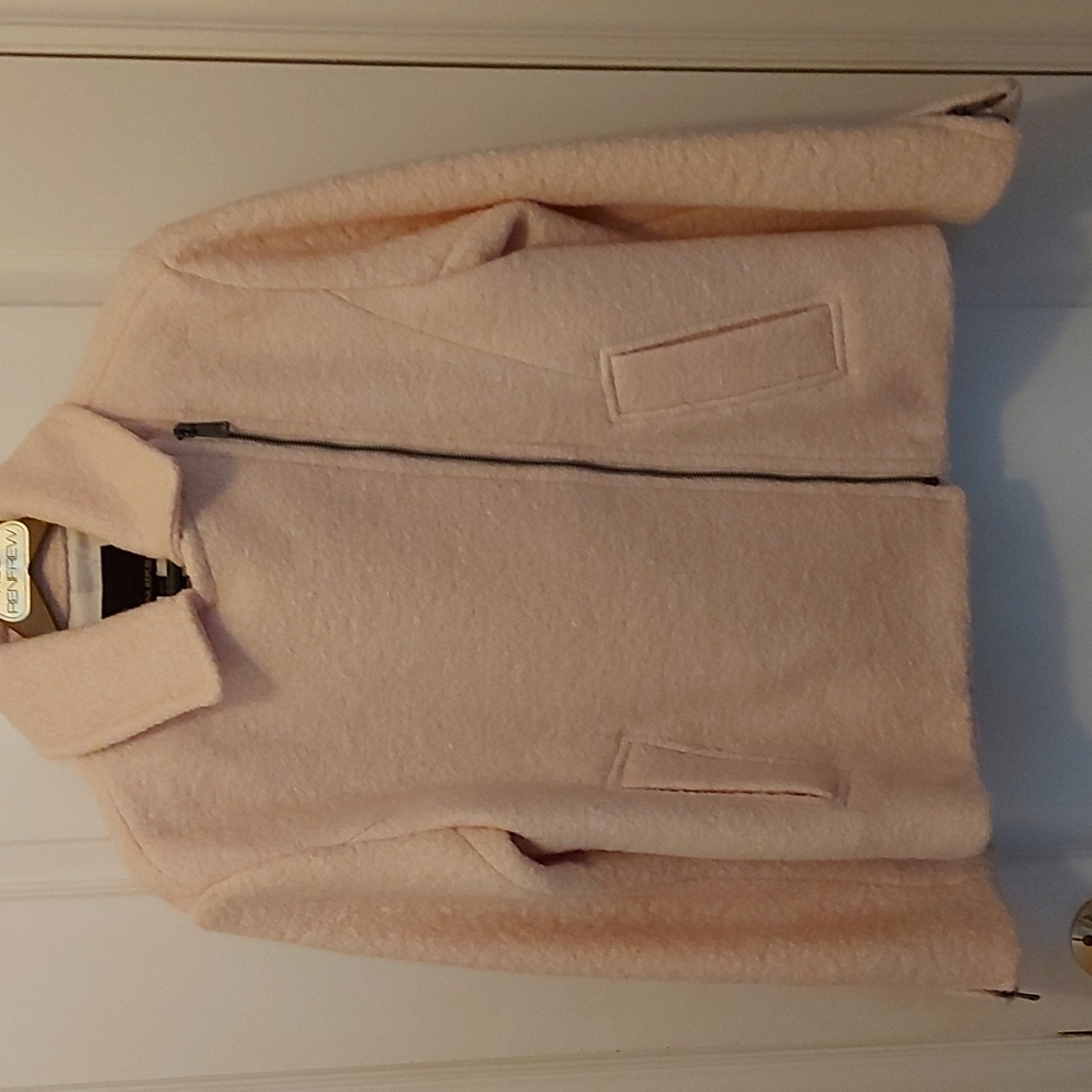 Banana republic wool moto jacket Brand new small petite pale pink blush
